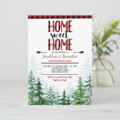 Thuis zoet thuis Winter Houthakkershuis Housewarmi Kaart (Staand voorkant)