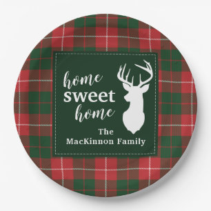 Thuis Zoete Familie Kerstmis Tartan MacKinnon Papieren Bordje