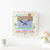 Thuis - Zoete Home Cross-titelhuis | Familienaam Vierkante Klok (Huis)