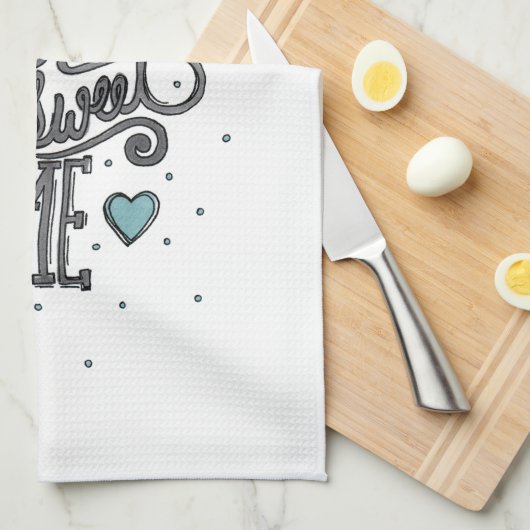 Thuis - Zoete startpunt - Origineel Kunstwerk Keuk Theedoek (Quarter Fold)