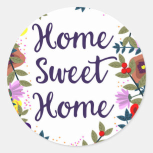 Thuis Zoete Thuis Bloemrif Ronde Sticker