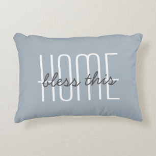 Thuis Zoete Thuis Citaat Blauwe Aangepaste Decorat Accent Kussen