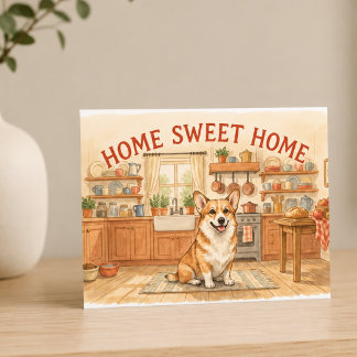 Thuis Zoete Thuis Corgi Gezellige Keuken Briefkaart