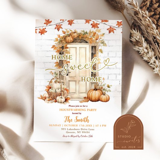 Thuis Zoete Thuis Herfstbladeren Housewarming Kaart