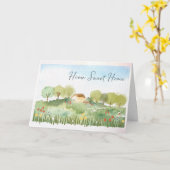 Thuis Zoete Thuis Knus Aquarel Kaart (Gele Bloem)