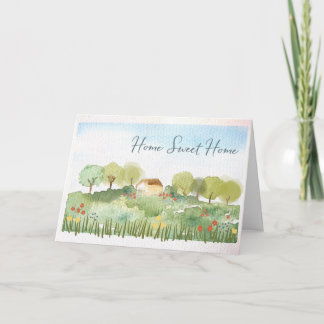Thuis Zoete Thuis Knus Aquarel Kaart