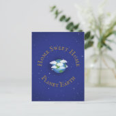 "Thuis Zoete Thuis Planeet Aarde" Whimsical Aangep Briefkaart (Staand voorkant)