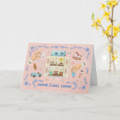 Thuis Zoete Thuis Poppenhuis Droom Kaart (Gele Bloem)