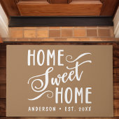 Thuis Zoete Thuis Rustieke Moderne Bruine Familie Deurmat