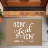 Thuis Zoete Thuis Rustieke Moderne Bruine Familie Deurmat