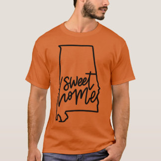 Thuis Zoete Thuis Staat Alabama Hand Lettered Typ T-shirt