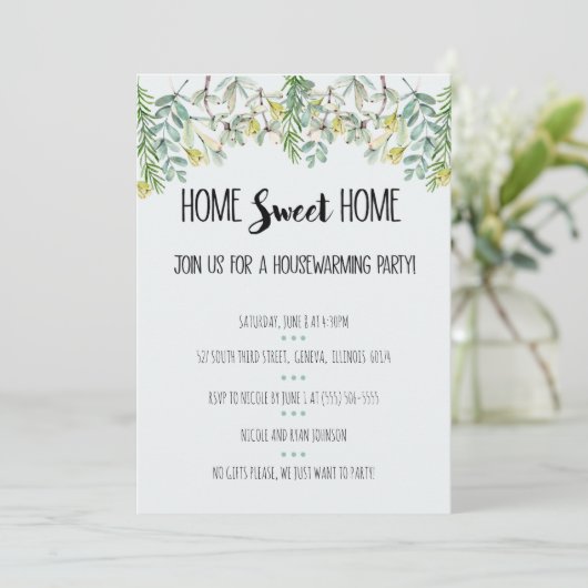 Thuis Zoete Thuis Succulente Huis Verwarming Kaart (Staand voorkant)