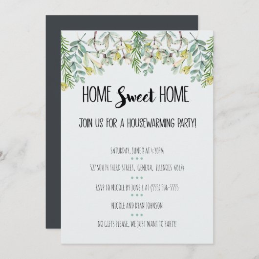 Thuis Zoete Thuis Succulente Huis Verwarming Kaart (Voorkant / Achterkant)