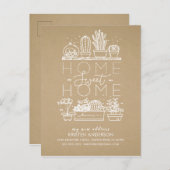 Thuis Zoete Thuis Succulente Verhuis Aankondiging (Voorkant / Achterkant)