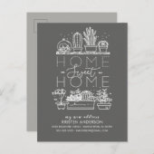 Thuis Zoete Thuis Vetplant Verhuisbericht Aankondigingskaart (Voorkant / Achterkant)