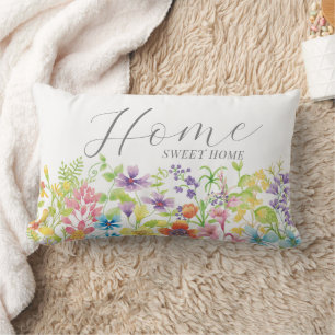 Thuis Zoete Thuis Waterverf Wilde Bloemen Mooie Kussen