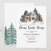 Thuis Zoete Thuis Winter Housewarming Feest Kaart (Voorkant / Achterkant)