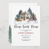 Thuis Zoete Thuis Winter Housewarming Feestje  Kaart (Voorkant / Achterkant)