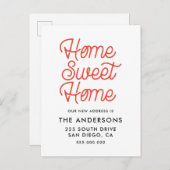Thuis zoete thuisbasis - aankondiging briefkaart (Voorkant / Achterkant)