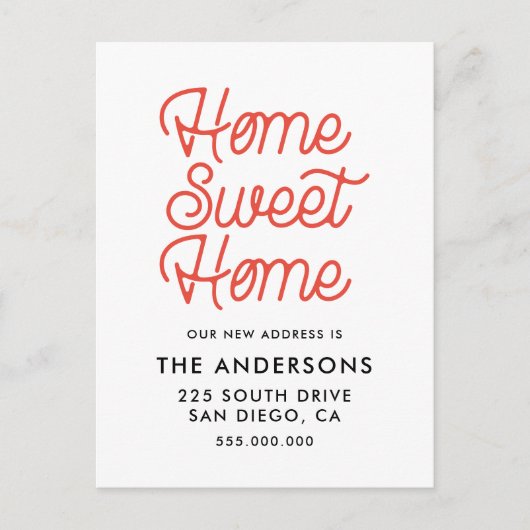 Thuis zoete thuisbasis - aankondiging briefkaart (Voorkant)