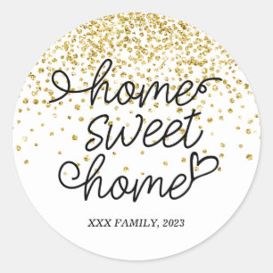 thuis zoete woning , woonpartij ronde sticker