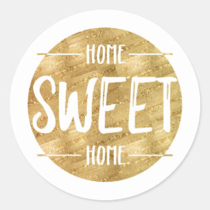 thuis zoete woning , woonpartij ronde sticker