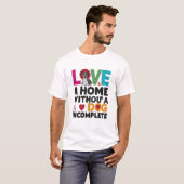 Thuis zonder hond incompleet t-shirt (Voorkant volledig)