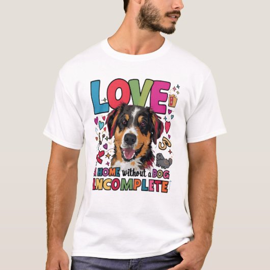 Thuis zonder hond incompleet t-shirt (Voorkant)