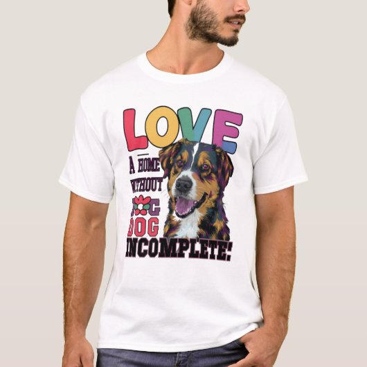 Thuis zonder hond incompleet t-shirt (Voorkant)