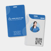 Thuis Zorghulp ID Badge Foto QR Code Modern (Voor- en achterkant)