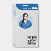 Thuis Zorghulp ID Badge Foto QR Code Modern (Achterkant)