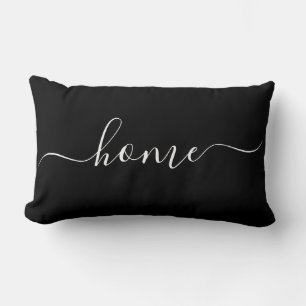 Thuis Zwart & Wit Citaat Calligrafie Typografie Kussen