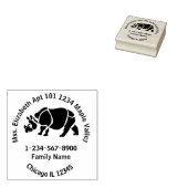Thuisadres Indische Unicorn Rhino Rubberstempel (Gestempeld)
