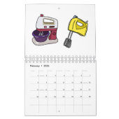 Thuisapparaat cartoon illustratie kalender (Feb 2026)