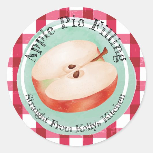 Thuisappelpastei-etiket voor inblikbedrijf ronde sticker (Voorkant)