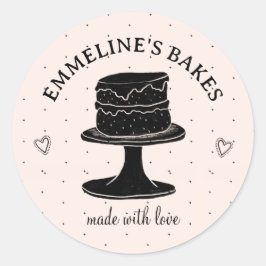 Thuisbakker Cook Illustrated Cake Gemaakt Met Lief Ronde Sticker