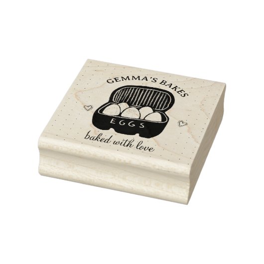 Thuisbakker Geïllustreerde Eierdoos Gemaakt Met Li Rubberstempel (Stempel)