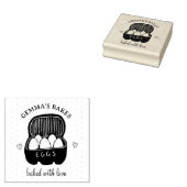 Thuisbakker Geïllustreerde Eierdoos Gemaakt Met Li Rubberstempel (Gestempeld)