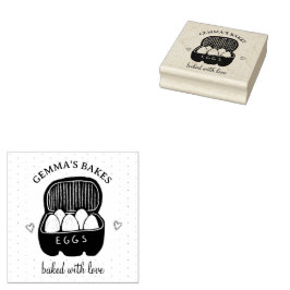 Thuisbakker Geïllustreerde Eierdoos Gemaakt Met Li Rubberstempel