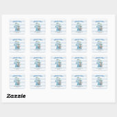 Thuisbakkerij Blauwe Bloem Mixer Vierkante Sticker (Vel)