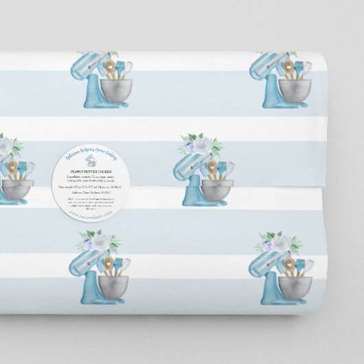 Thuisbakkerij Blauwe Mixer Cadeaupapier