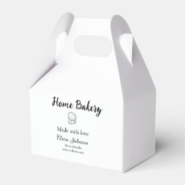 Thuisbakkerij voeg je tekst naam aan custom  bedankdoosjes