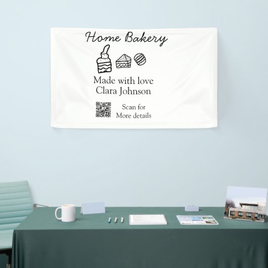 Thuisbakkerij voeg je tekst naam aanpasbaar spandoek (Beurs)