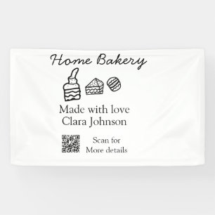 Thuisbakkerij voeg je tekst naam aanpasbaar  spandoek