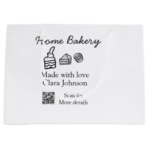 Thuisbakkerij voeg je tekstnaam aan op maat groot cadeauzakje