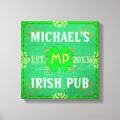  thuisbalie Irish Pub Green Canvas Afdruk (Voorkant)