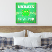 thuisbalie Irish Pub Green Canvas Afdruk (Insitu (Slaapkamer))
