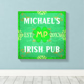 thuisbalie Irish Pub Green Canvas Afdruk (Insitu (Houten vloer))