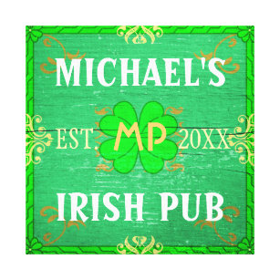  thuisbalie Irish Pub Green Canvas Afdruk