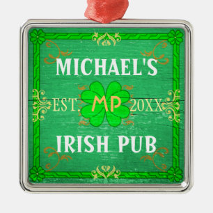  thuisbalie Irish Pub Green Metalen Ornament